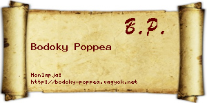 Bodoky Poppea névjegykártya
